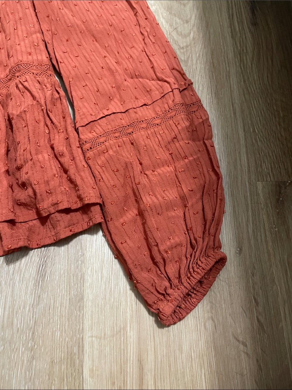 LOFT Rust Orange Ruffle Peasant Blouse - Picture 4 of 5